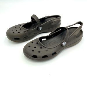 Crocs brown Mary Jane comfort shoe 8